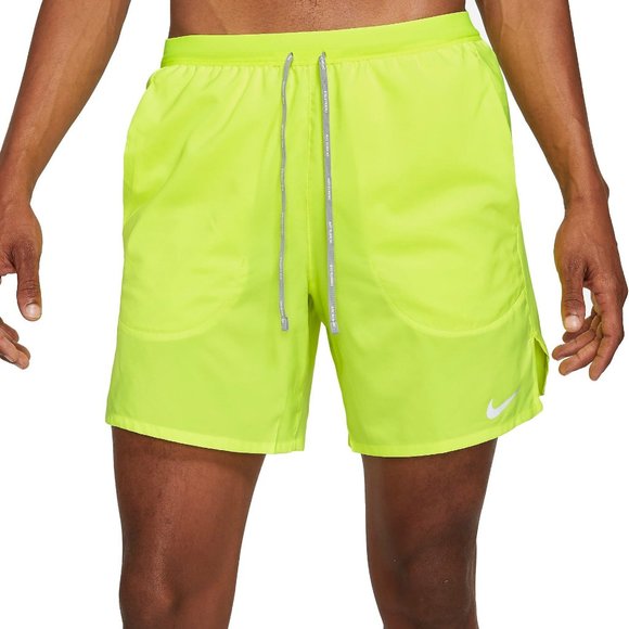 Nike Flex Stride Mens 7" Brief Liner Running Gym Training Shorts Yellow Volt - Picture 1 of 6